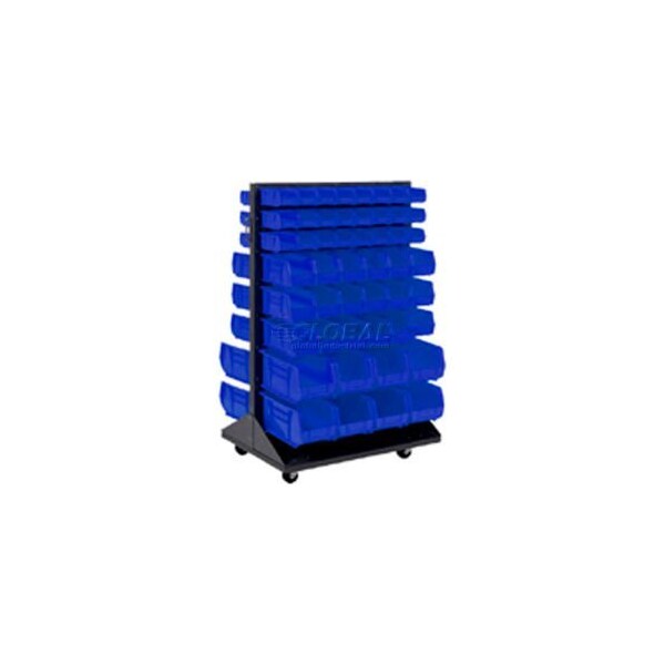 Global Equipment Mobile Double Sided Floor Rack 100 Blue Stacking